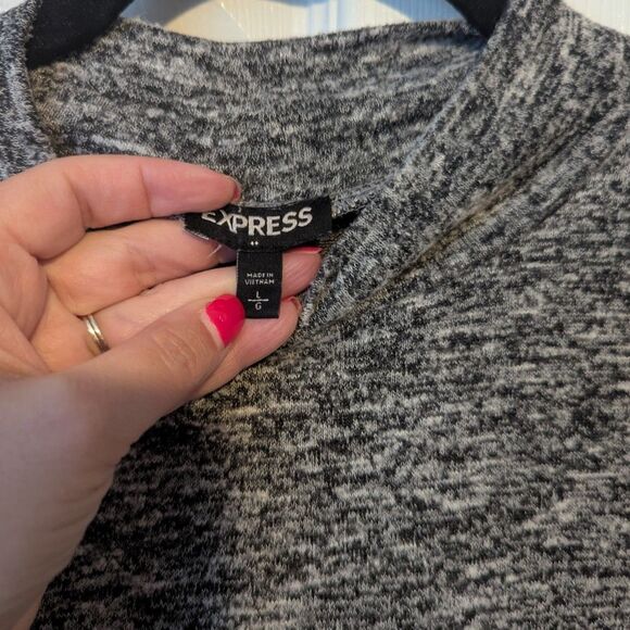 Express Heather Gray Mock Neck Sweater Dress | Women’s Large | Long Sleeve - Picture 2 of 4